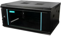 Spacer Cabinet metalic Spacer SPCW-4U-450-BK-03 4U, Wall mount, 600 x 450 mm, Glass door, Negru (SPCW-4U-450-BK-03) - forit