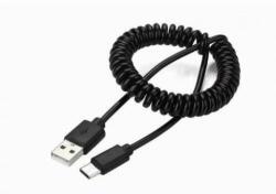 Gembird Cablu de Date / Incarcare Gembird pentru Smartphone USB 2.0 (T) la USB 2.0 Type-C (T) 0.6M Spiralat Negru (CC-USB2C-AMCM-0.6M)
