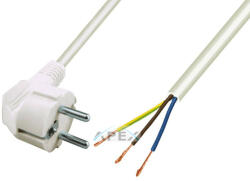 USE N 7 - Home N 7 hálózati csatlakozókábel, 2 m, H05VV-F 3G0, 75 mm2 kábellel, védőérintkezős, max. 1380W, fehér