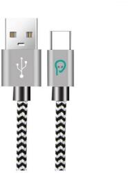 Spacer Cablu de Date / Incarcare Spacer pentru Smartphone USB 3.0 (T) la Type-C (T) 2.1A Braided 1M Zebra Alb/Negru (SPDC-TYPEC-BRD-ZBR-1.0)