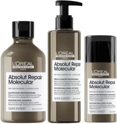 L'Oréal L'Oreal Professzionális szett, Professionnel Expert Series Absolut Repair Molecular, javítja a haj makromolekuláris szerkezetét, sampon 300 ml + szérum 250 ml + leave in krém 100 ml