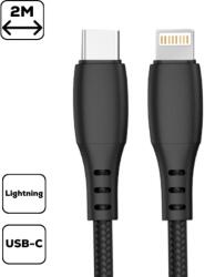 Cellect USB-C apa - Lightning apa Adat és töltő kábel - Fekete (2m) (W2155) (W2155)