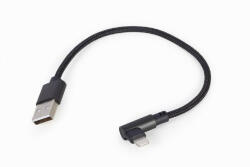 Gembird Cablu alimentare si date GEMBIRD, pt. smartphone, USB 2.0 (T) la Lightning (T) 90 grade, 0.2m, negru, "CC-USB2-AMLML-0.2M (CC-USB2-AMLML-0.2M)