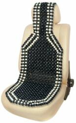 Carcommerce Univerzális ülésvédő gyöngyökkel, Fa gyöngy, 130x18x39cm, Fekete-fehér (42732)