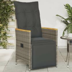 vidaXL szürke polyrattan dönthető kerti szék párnákkal (365665) - pepita