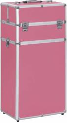 vidaXL rózsaszín alumínium sminkbőrönd (91823) - pepita