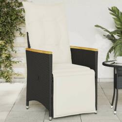 vidaXL fekete polyrattan dönthető kerti szék párnával (365664) - pepita