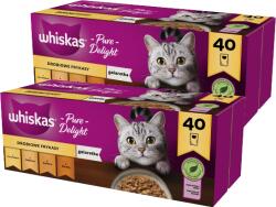 Whiskas WHISKAS Adult tasakok 80 x 85 g Baromfi fánkok - nedves eledel felnőtt macskáknak, zselében (darabokban: csirke, pulyka, baromfi, kacsa)
