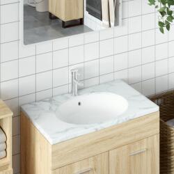 vidaXL fehér ovális kerámia fürdőszobai mosdókagyló 43x35x19 cm (153718) - vidaxl