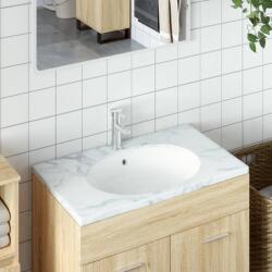 vidaXL fehér ovális kerámia fürdőszobai mosdókagyló 49x40, 5x21 cm (153720) - vidaxl