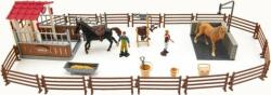 Teddies Kifutó / kifutó lovaknak + kísérők + ló 2 db műanyag tartozékokkal (TD00850392)
