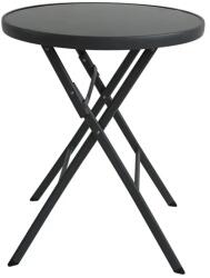  Összecsukható kerti asztal, kör alakú, 60x70 cm, fekete