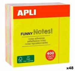 APLI Notițe cu Adeziv Apli Funny Multicolor 75 x 75 mm (48 Unități)