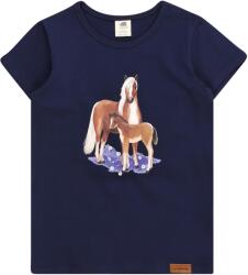 Walkiddy Tricou 'Little & Big Horses' albastru, Mărimea 104