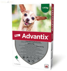  Advantix® 4 db spot on 4 kg alatti kutyáknak 4x0, 4 ml