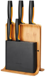 Fiskars Set suport din bambus + 5 cutite Fiskars Functional Form (FSK1057552)