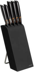 Fiskars Set 5 cutite + suport Fiskars Edge, otel inoxidabil, negru (FSK1003099)