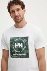 Helly Hansen pamut póló fehér, mintás - fehér S - answear - 17 990 Ft