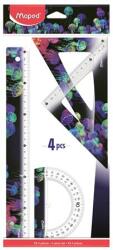 Maped Vonalzókészlet, műanyag, 4 darabos, MAPED "Deepsea Paradise (IMA981833) - irodaoutlet