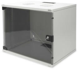ASSMANN 19" 460x540x400 9U lapraszerelt üvegajtós szürke fali rack szekrény (BB355438)