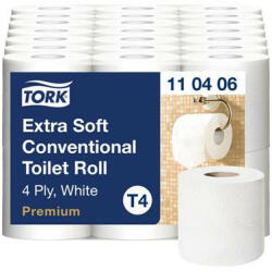 Tork Premium kistekercses WC papír, extra soft T4 4 rétegű, fehér, 7x6 (18, 8m) SCA110406