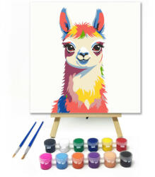  Szivárványos láma - gyerek számfestő készlet