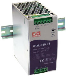 MEAN WELL WDR-240-24, DIN sínre szerelhető tápegység, 240W / 24V