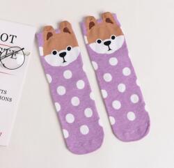 Elsilpes Kft Női koreai francia bulldog állatmintás lila zokni