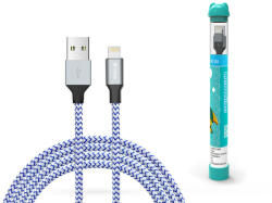 DEVIA USB - Lightning USB töltő- és adatkábel - 1 m-es vezetékkel - Devia Tube Lightning USB 2.4A - ezüst/kék - multimediabolt