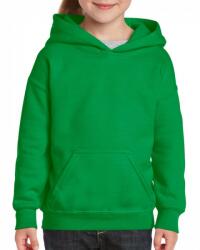 Gildan kapucnis hosszúujjú gyerek pulóver, uniszex - zöld (gib18500zold)