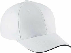 K-UP Uniszex sapka K-UP KP153 Sandwich peak Cap - 6 panels -Egy méret, White/Navy