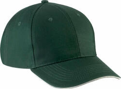 K-UP Uniszex sapka K-UP KP153 Sandwich peak Cap - 6 panels -Egy méret, Forest Green/Beige