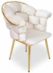 Chairs Deco Scaun metalic Gold tapițat pe catifea bej