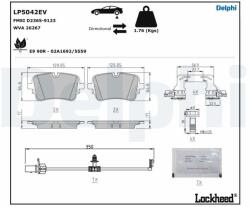 DELPHI set placute frana, frana disc DELPHI LP5042EV (LP5042EV)