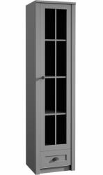 WM-Meble Provance W1S Gri Dulap înalt subțire cu uși din sticlă Gri (GREY) Vitrina