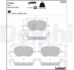 DELPHI set placute frana, frana disc DELPHI LP3843