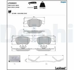DELPHI set placute frana, frana disc DELPHI LP5086EV (LP5086EV)