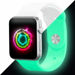 SmartWatcherz Sötétben Világító Apple Watch Szilikon Szíj Fehér, S/M, 38, 40, 41mm (89690-89702)