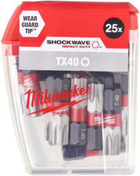 Milwaukee Shockwave TX40 25mm 25pc. (4932430889) Set capete bit, chei tubulare