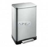 Merida Hulladékgyűjtő, 40L szögletes 'CUBE' Rozsdamentes, Szálcsiszolt