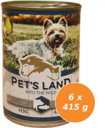 Pet's Land Pet s Land Dog Konzerv SertésHal körtével 6x415g