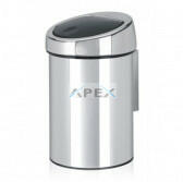 Merida Hulladékgyűjtő, 3L, falra szerelhető, rozsdamentes, polírozott, TouchBin