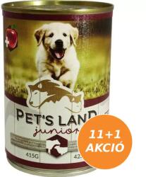 Pet's Land Pet s Land Dog Junior Konzerv MarhamájBárányhús almával 12x415g