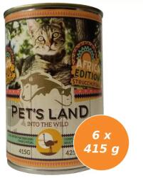 Pet's Land Pet s Land Cat konzerv Strucchússal Africa Edition 6x415g
