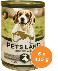 Pet's Land Pet s Land Dog Konzerv Vadashús répával 6x415g
