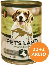 Pet's Land Pet s Land Dog Konzerv Vadashús répával 12x415g