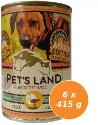 Pet's Land Pet s Land Dog Konzerv Strucchússal Africa Edition 6x415g - grandopet