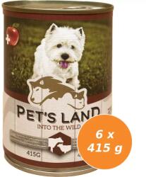 Pet's Land Pet s Land Dog Konzerv MarhamájBárányhús almával 6x415g