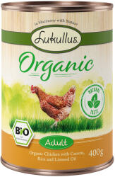 Lukullus 24x400g Lukullus Organic Adult csirke & sárgarépa (gluténmentes) nedves kutyatáp