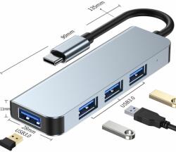 Hubpro - 4 portos USB 3.0 USB HUB, 5Gbps nagy sebességű adatátvitel, Windows, Mac kompatibilis (BYL-2013U3)